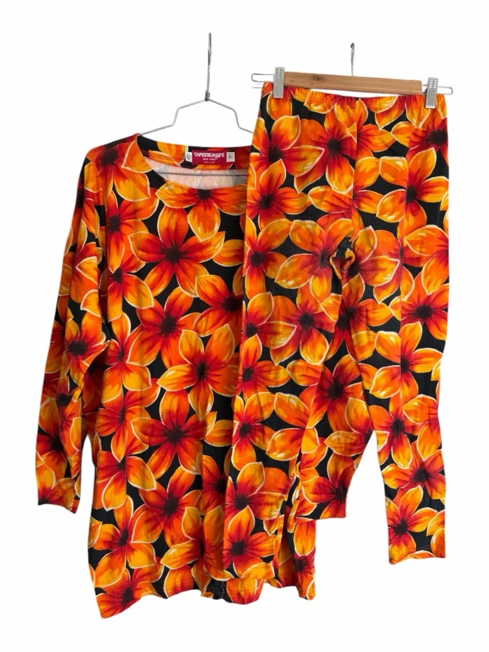 Vintage 90s Tapemeasure New York Floral Matching Lounge Set Medium